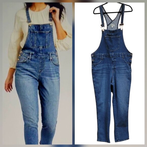 Universal Thread Stretch Denim Overalls Carpenter Bib Coveralls Size XXL - Picture 1 of 14